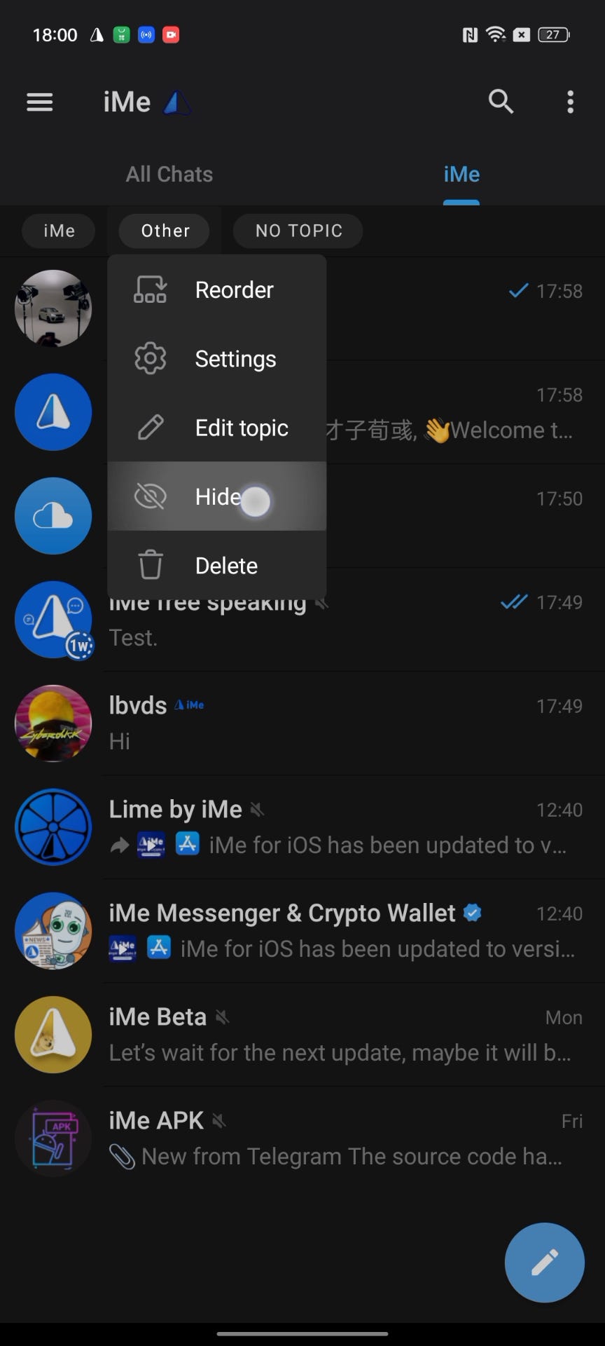 使用 iMe 提高您的工作效率和隱私：在 Telegram 上隱藏主題和資料夾